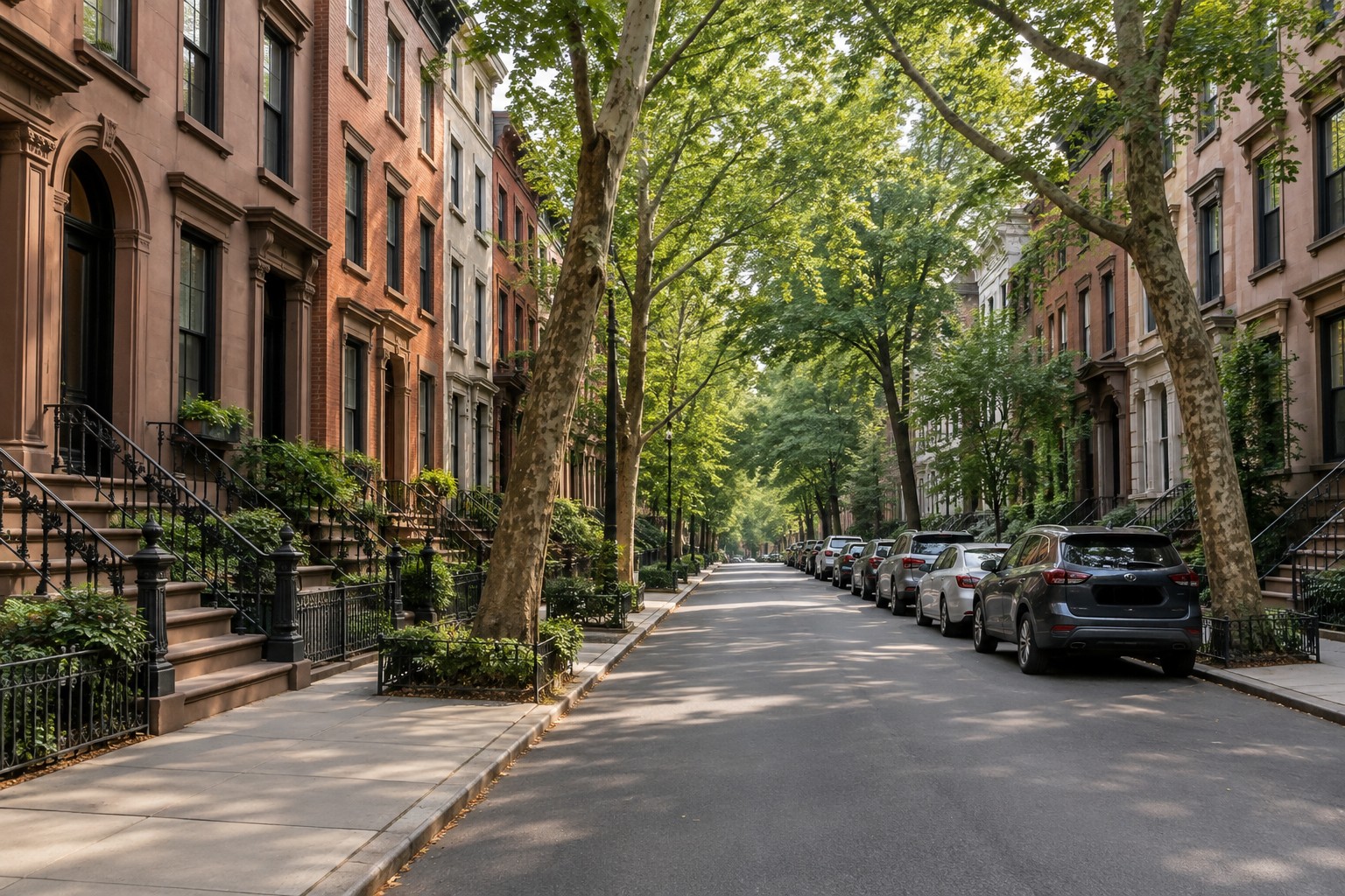 A Manhattan residential street, illustrative